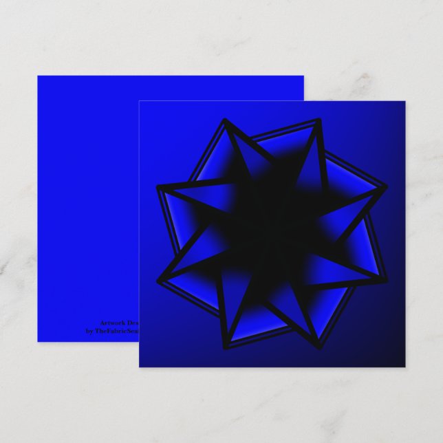 Bluesy Blue Gradient Star Bow Karte (Vorne/Hinten)
