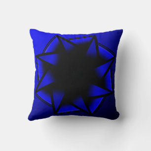 Bluesy Blue Gradient Star Bow Kissen