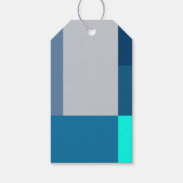 Bluesy-Blues und Graufarbblock-Druck Geschenkanhänger