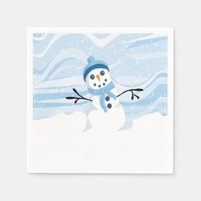 Bluesy Snowman Napkins Serviette (Vorderseite)