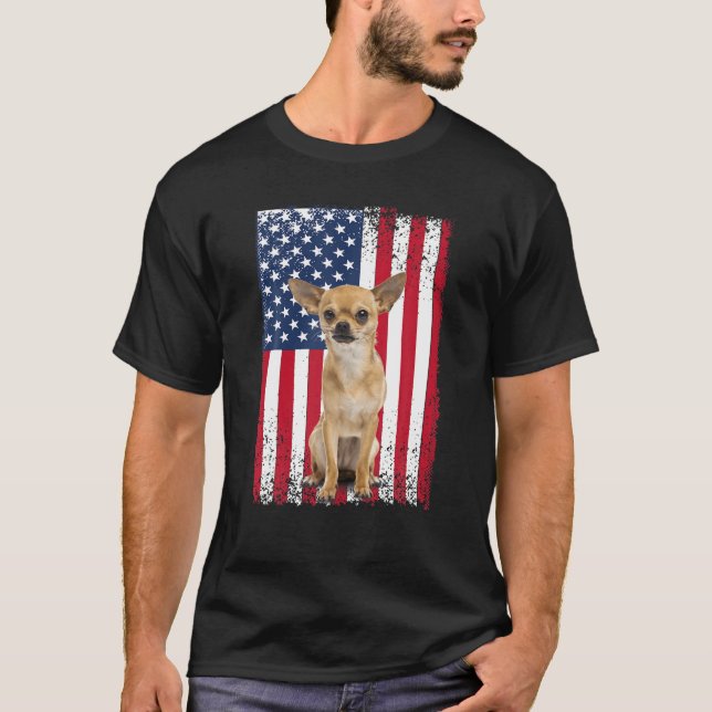 Bluetick Coonhound 4th July American USA Flag Dog T-Shirt (Vorderseite)