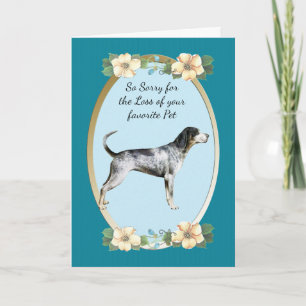 Bluetick Coonhound, aquamarines BlumenBeileid, Karte
