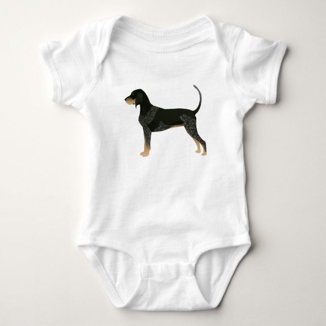 Bluetick Coonhound Basic Brettdesign individuell a Baby Strampler (Vorderseite)