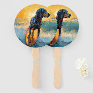 Bluetick Coonhound Beach Surfmalerei Fächer