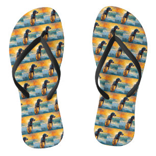 Bluetick Coonhound Beach Surfmalerei Flip Flops