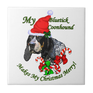 Bluetick Coonhound Christmas Fliese