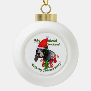 Bluetick Coonhound Christmas Keramik Kugel-Ornament