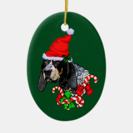 Bluetick Coonhound Christmas Keramik Ornament