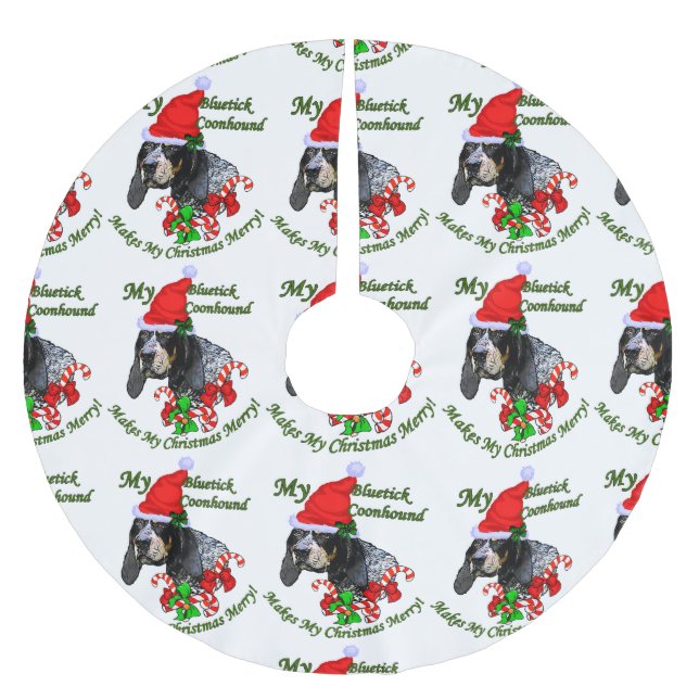 Bluetick Coonhound Christmas Polyester Weihnachtsbaumdecke (Vorderseite)