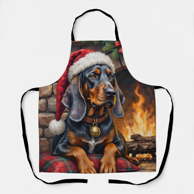 Bluetick Coonhound Dog Cozy Lodge Christmas Schürze (Vorderseite)