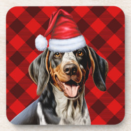 Bluetick Coonhound Dog Red Buffalo Holiday Kariert Getränkeuntersetzer