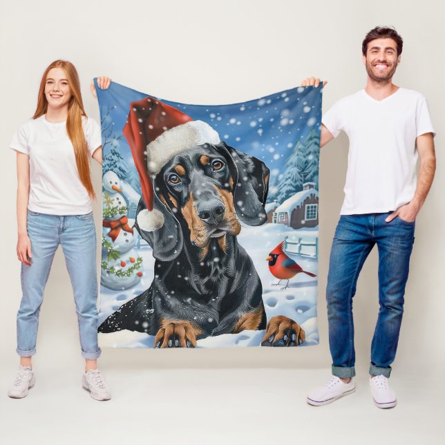 Bluetick Coonhound Dog Winter Wonderland Weihnacht Fleecedecke (Beispiel)