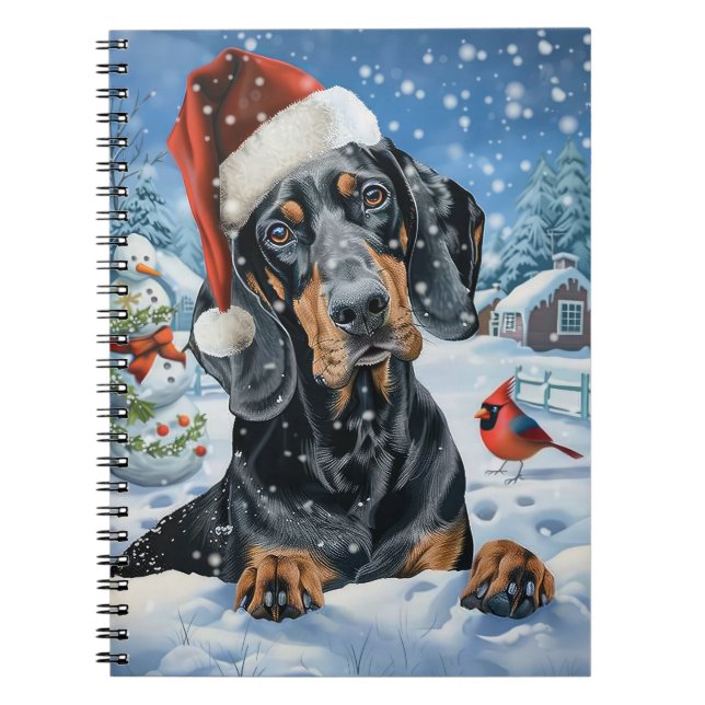 Bluetick Coonhound Dog Winter Wonderland Weihnacht Notizblock (Vorderseite)