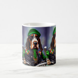 Bluetick Coonhound Fahrrad St. Patrick's Day Kaffeetasse