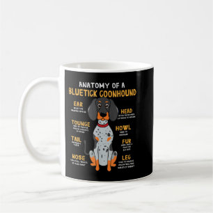 Bluetick Coonhound Funny Anatomy der Hunde Mama Va Kaffeetasse