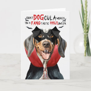 Bluetick Coonhound Funny Count DOGcula Halloween Feiertagskarte