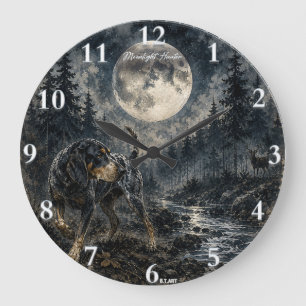 Bluetick Coonhound Große Wanduhr