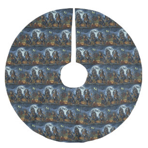 Bluetick Coonhound Halloween Gruselig Polyester Weihnachtsbaumdecke