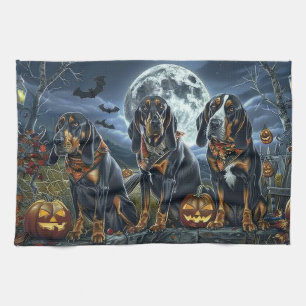 Bluetick Coonhound Halloween Spooky Geschirrtuch