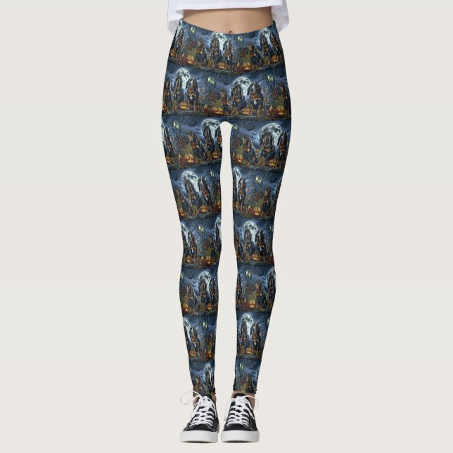 Bluetick Coonhound Halloween Spooky Leggings (Vorderseite)