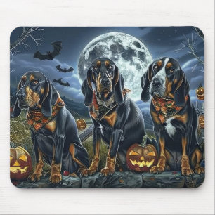 Bluetick Coonhound Halloween Spooky Mousepad
