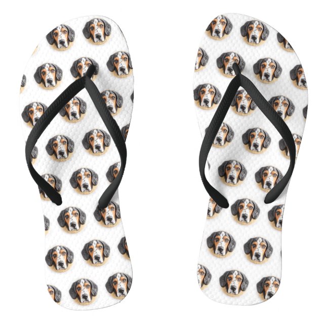 Bluetick Coonhound Hund 3D Inspiriert Flip Flops (Fußbett)