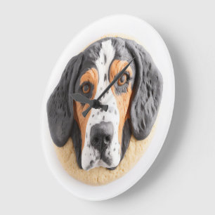 Bluetick Coonhound Hund 3D Inspiriert Große Wanduhr