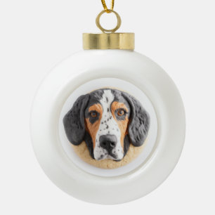 Bluetick Coonhound Hund 3D Inspiriert Keramik Kugel-Ornament