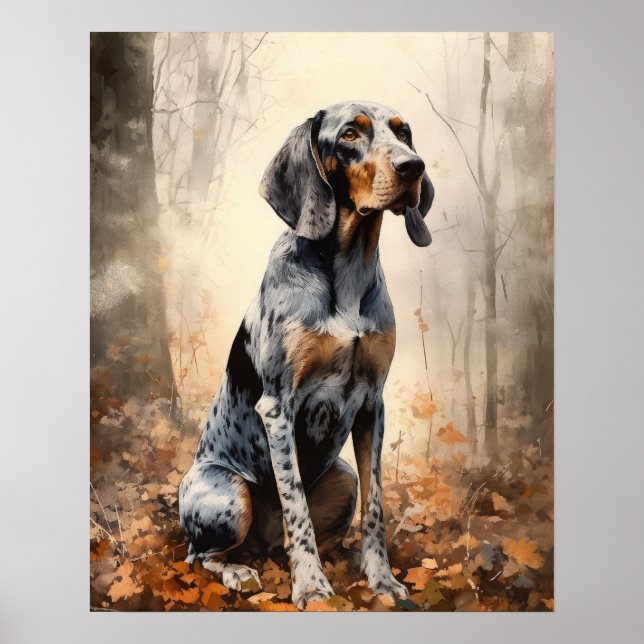 Bluetick Coonhound Hund Art Print Poster (Vorne)