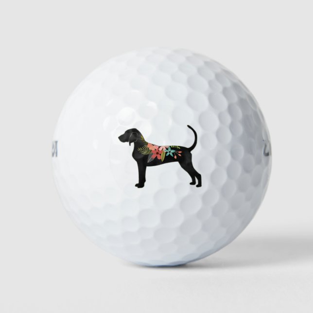 Bluetick Coonhound Hund Breed Boho Silhouette Golfball (Vorderseite)