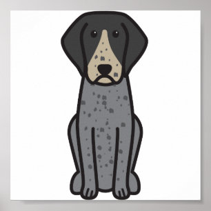 Bluetick Coonhound Hund Cartoon Poster