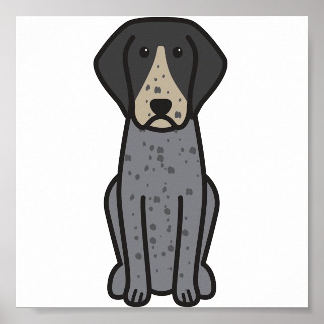 Bluetick Coonhound Hund Cartoon Poster (Vorne)