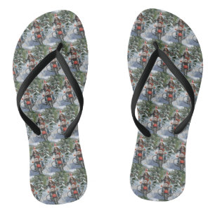Bluetick Coonhound Hund fährt Motorrad Weihnachten Flip Flops