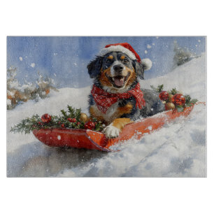 Bluetick Coonhound Hund im Schlitten Weihnachten Schneidebrett