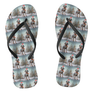 Bluetick Coonhound Hund im Schnee Weihnachten Flip Flops