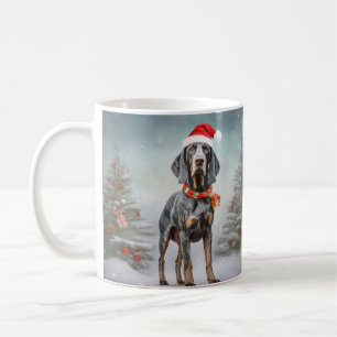 Bluetick Coonhound Hund im Schnee Weihnachten Kaffeetasse