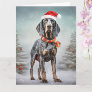 Bluetick Coonhound Hund im Schnee Weihnachten Karte