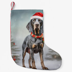 Bluetick Coonhound Hund im Schnee Weihnachten  Kleiner Weihnachtsstrumpf