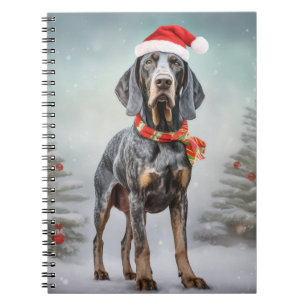 Bluetick Coonhound Hund im Schnee Weihnachten Notizblock