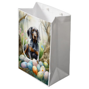Bluetick Coonhound Hund mit Ostereiern Feiertag  Mittlere Geschenktüte