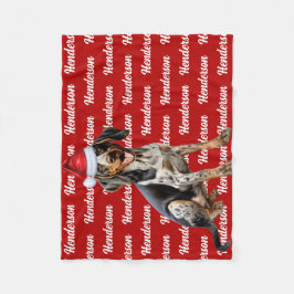Bluetick Coonhound Hund Name Weihnachtsfeiertag Fleecedecke