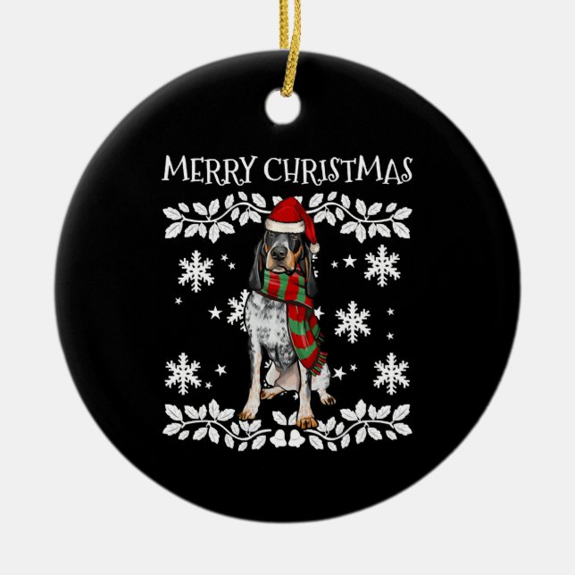 Bluetick Coonhound Hund Weihnachtsschmuck Weihnach (Vorne)