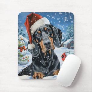 Bluetick Coonhound Hund Winterwunderland Weihnacht Mousepad