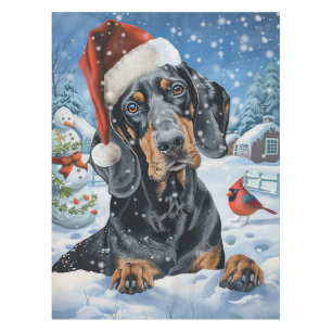 Bluetick Coonhound Hund Winterwunderland Weihnacht Tischdecke
