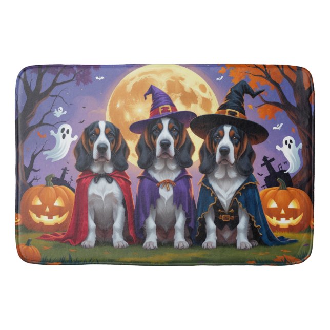 Bluetick Coonhound Hunde Pumpkin Halloween Funny Badematte (Vorderseite)