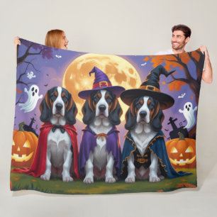 Bluetick Coonhound Hunde Pumpkin Halloween Funny Fleecedecke