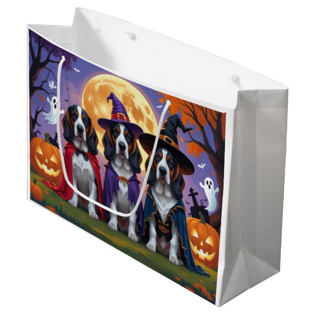Bluetick Coonhound Hunde Pumpkin Halloween Funny Große Geschenktüte (Vorderseite Schrägansicht)