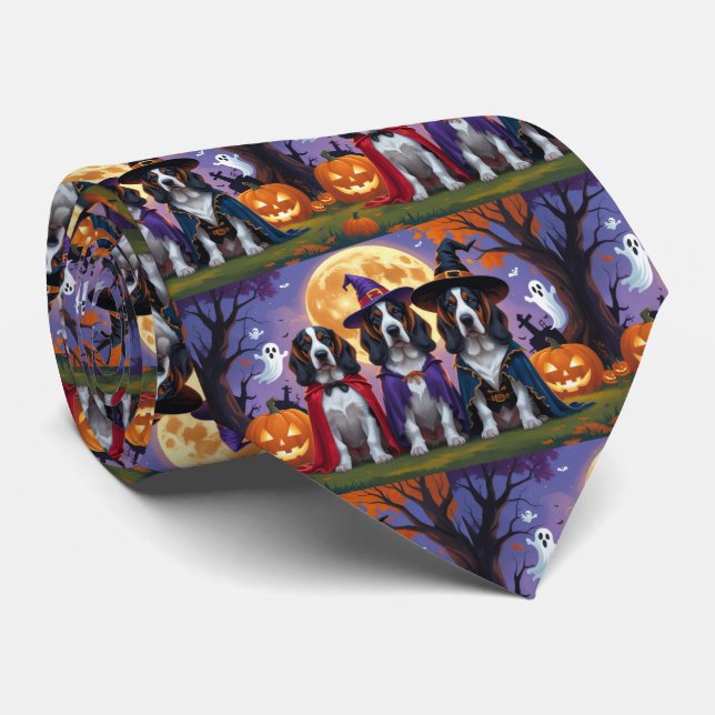 Bluetick Coonhound Hunde Pumpkin Halloween Funny Krawatte (Gerollt)