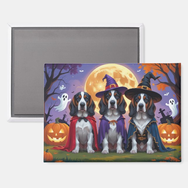 Bluetick Coonhound Hunde Pumpkin Halloween Funny Magnet (Vorderseite/Rückseite)