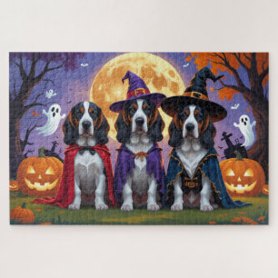 Bluetick Coonhound Hunde Pumpkin Halloween Funny Puzzle